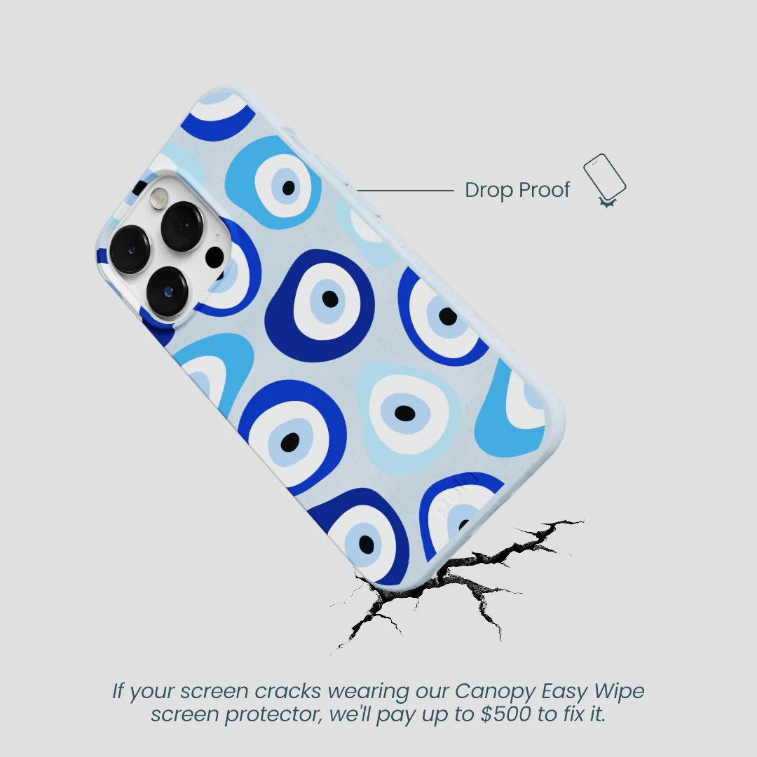 Powder Blue Evil Eye iPhone 13 Pro Case - Image 5