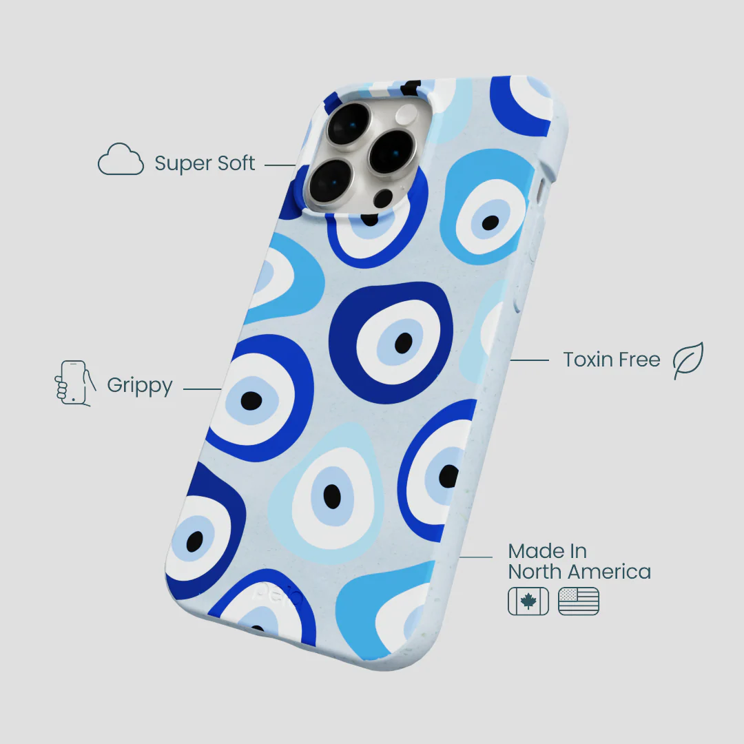 Powder Blue Evil Eye iPhone 14 Pro Max Case - Image 4