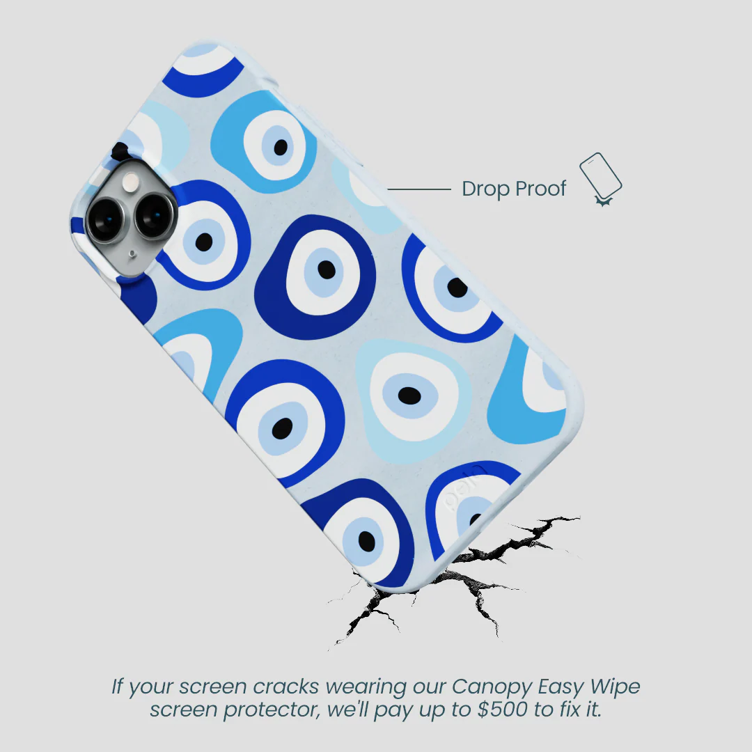Powder Blue Evil Eye iPhone 15 Plus Case - Image 5