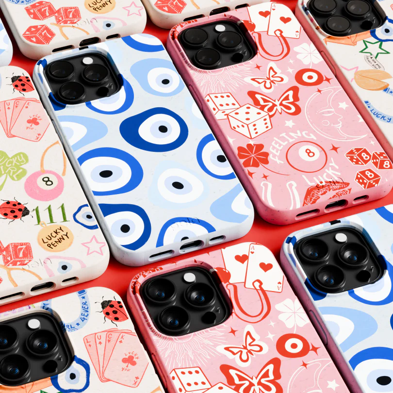 Powder Blue Evil Eye iPhone 15 Pro Max Case - Image 10