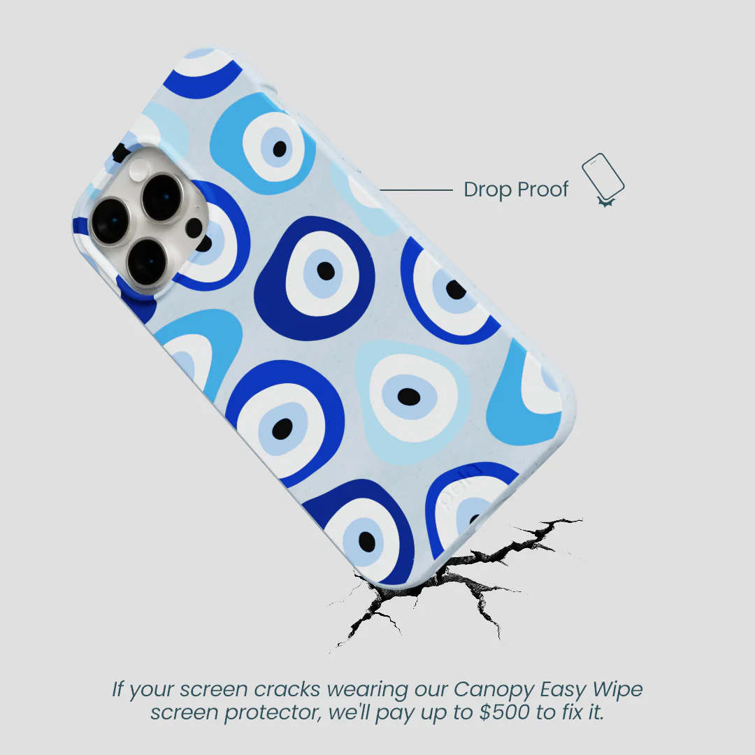 Powder Blue Evil Eye iPhone 15 Pro Max Case - Image 5