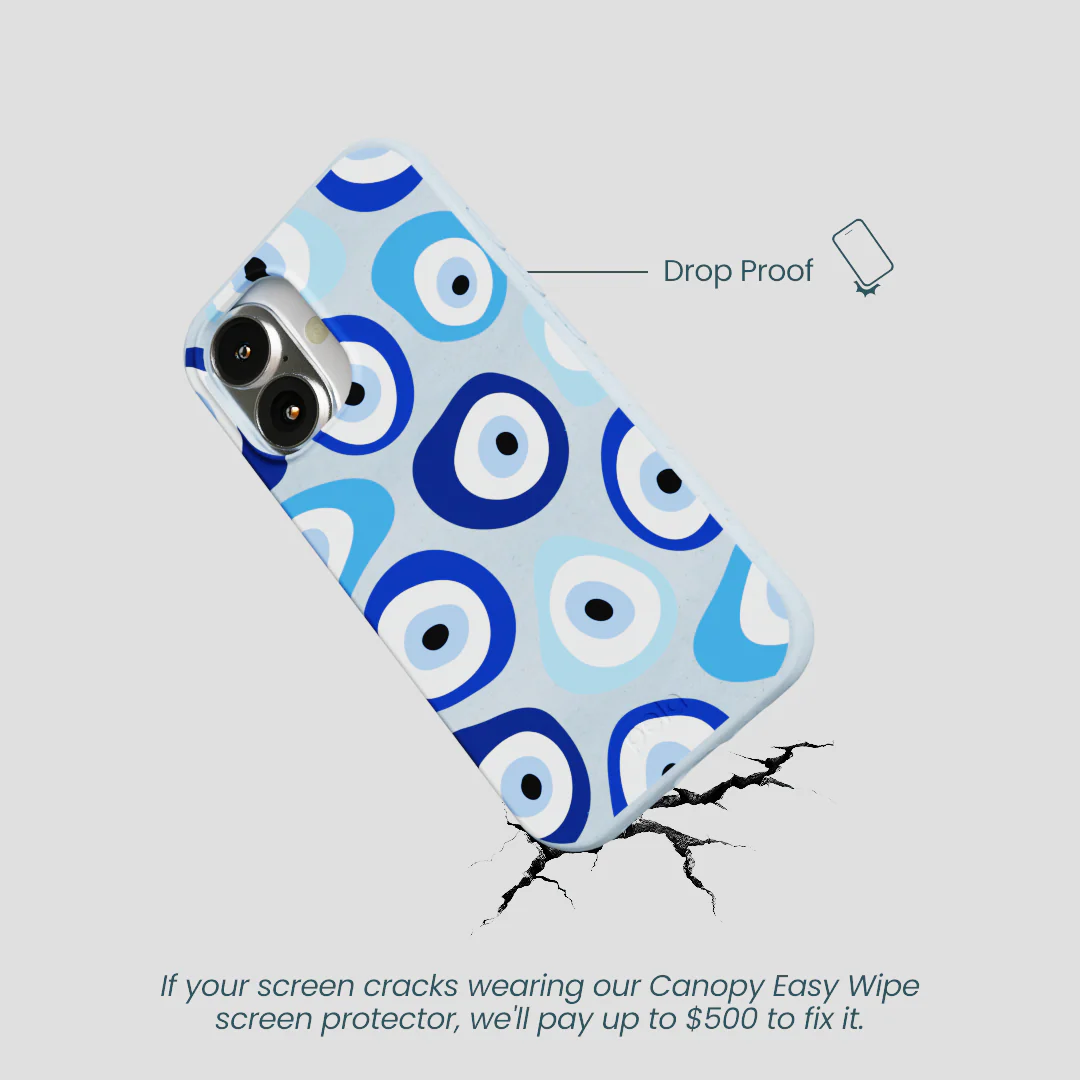 Powder Blue Evil Eye iPhone 16 Case - Image 5
