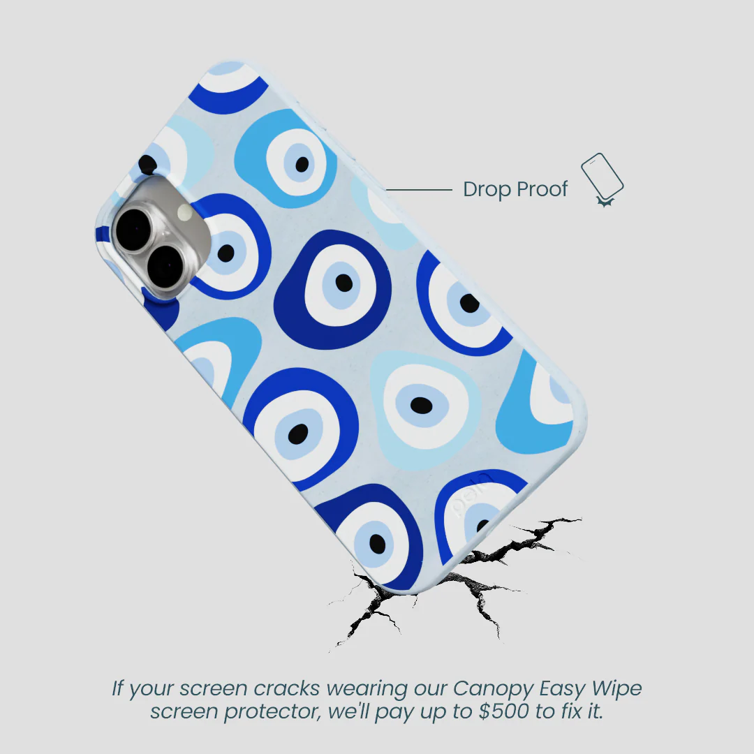 Powder Blue Evil Eye iPhone 16 Plus Case - Image 5