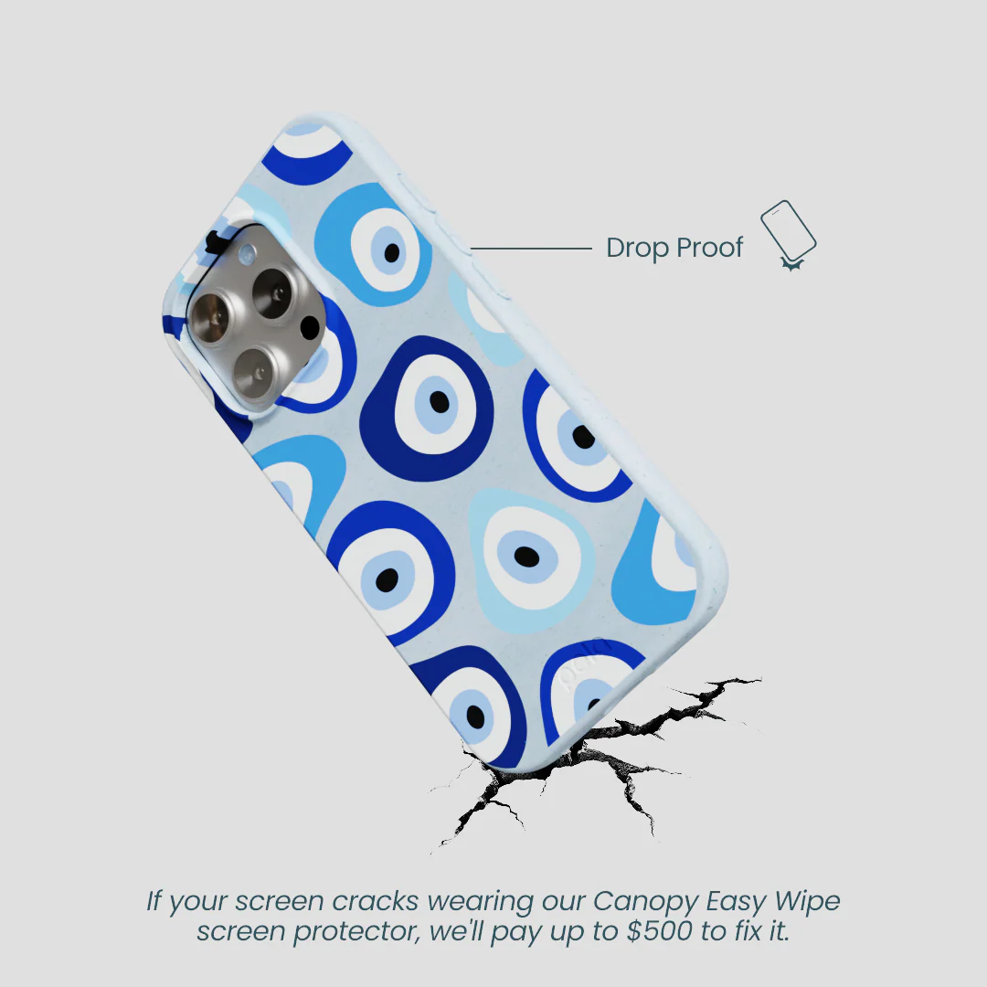Powder Blue Evil Eye iPhone 16 Pro Case - Image 5