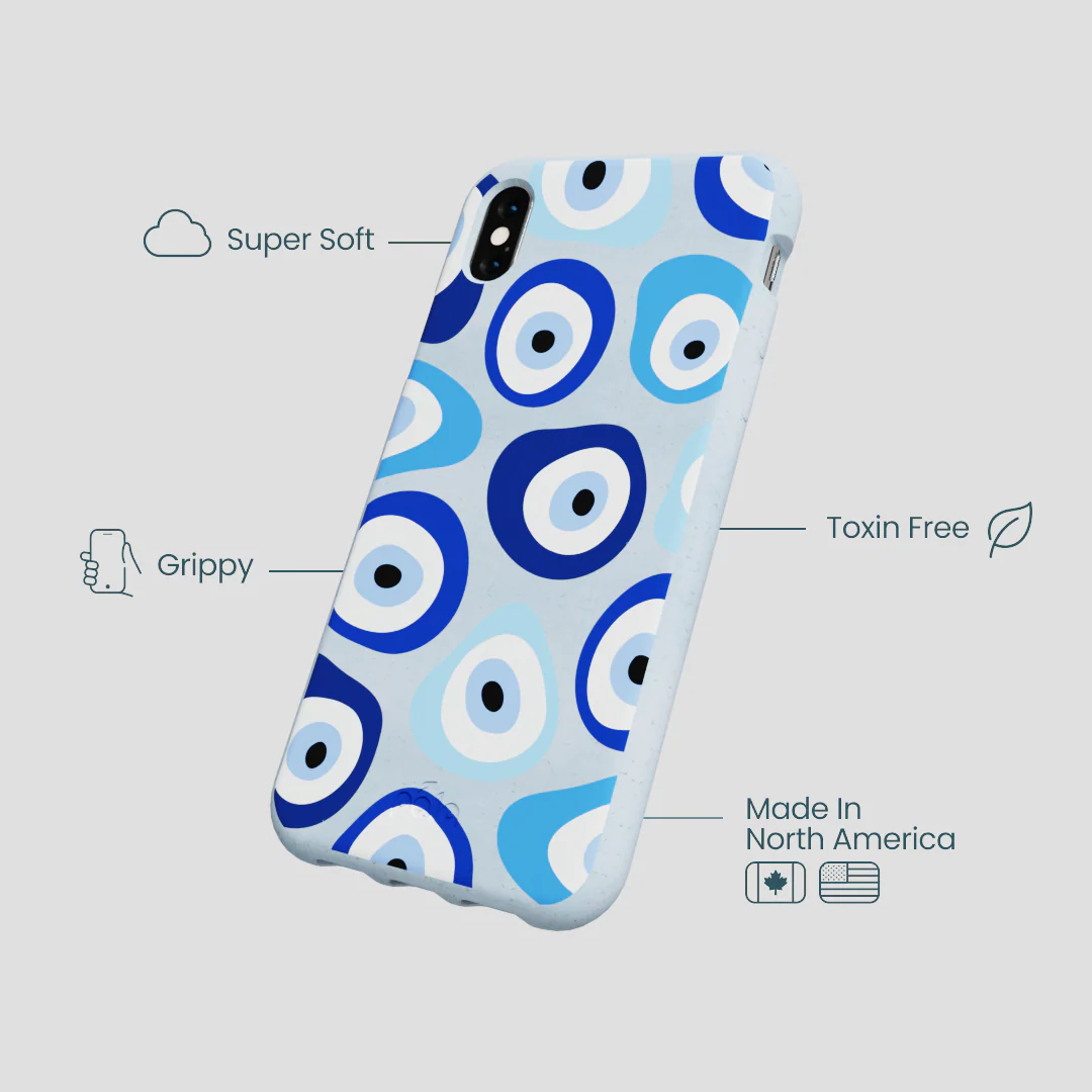 Powder Blue Evil Eye iPhone XR Case - Image 4