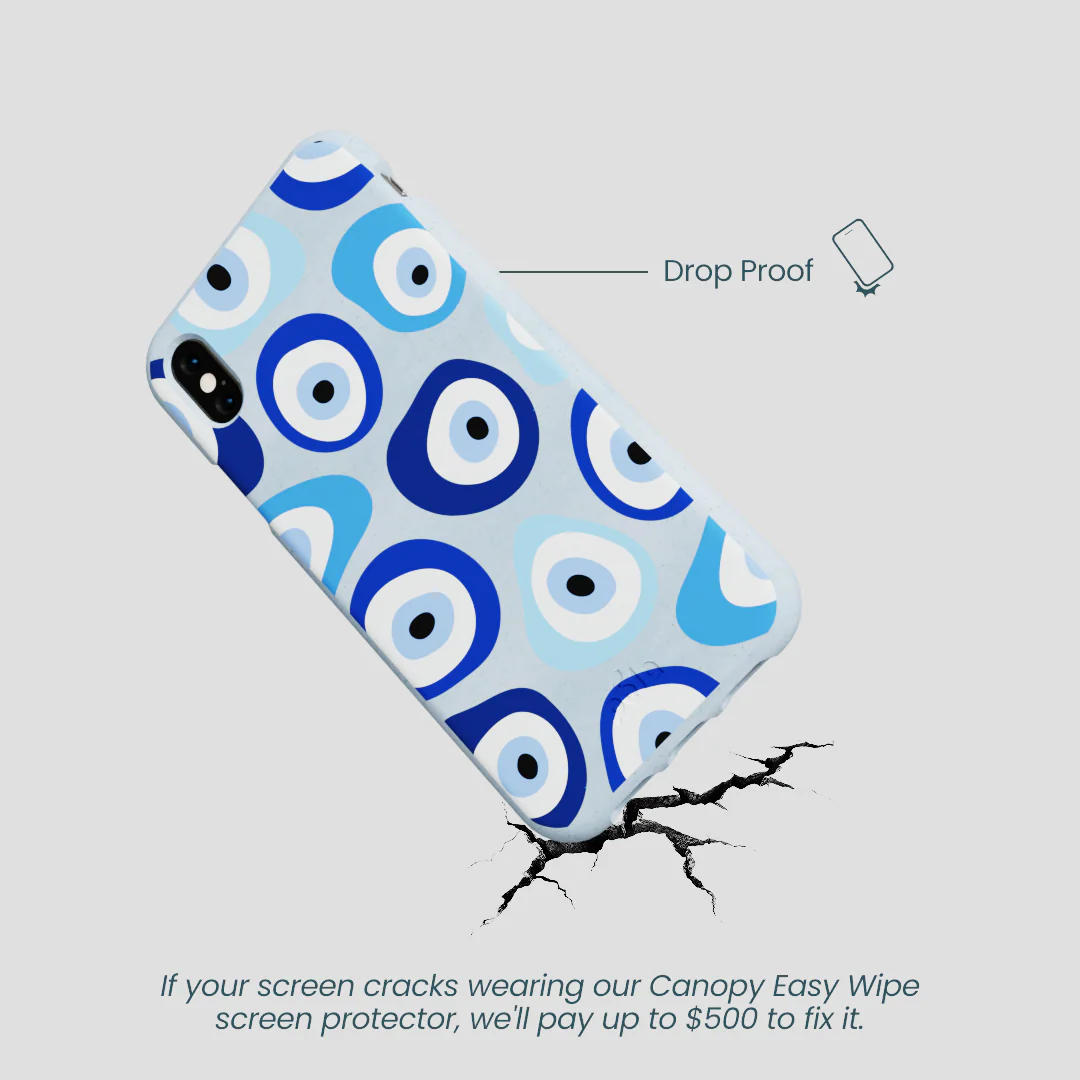 Powder Blue Evil Eye iPhone XR Case - Image 5