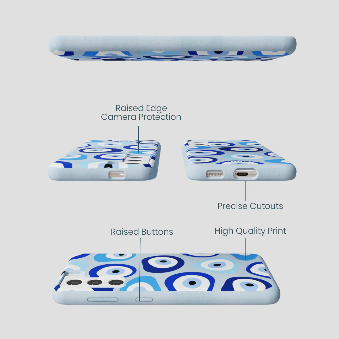 Powder Blue Evil Eye Samsung Galaxy S22 Case - Image 3