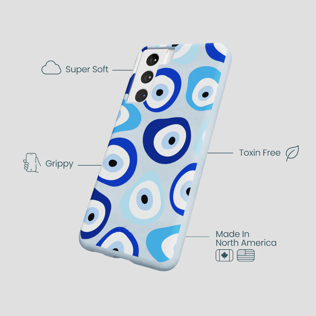 Powder Blue Evil Eye Samsung Galaxy S22 Case - Image 4