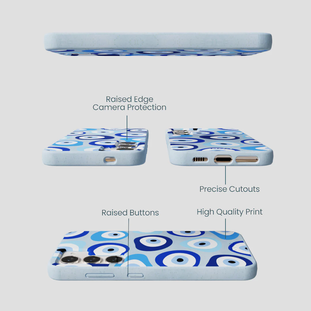 Powder Blue Evil Eye Samsung Galaxy S23 Case - Image 3