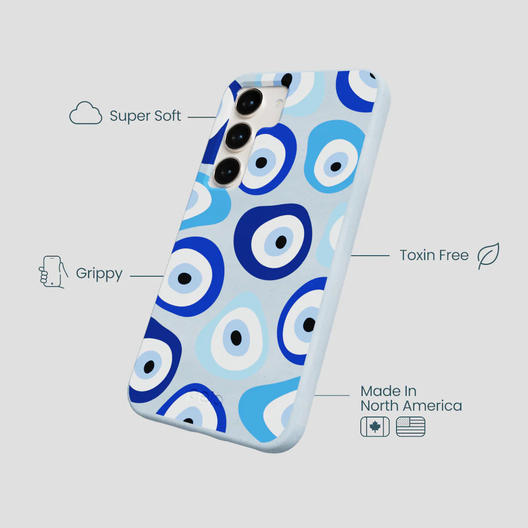 Powder Blue Evil Eye Samsung Galaxy S23 Case - Image 4