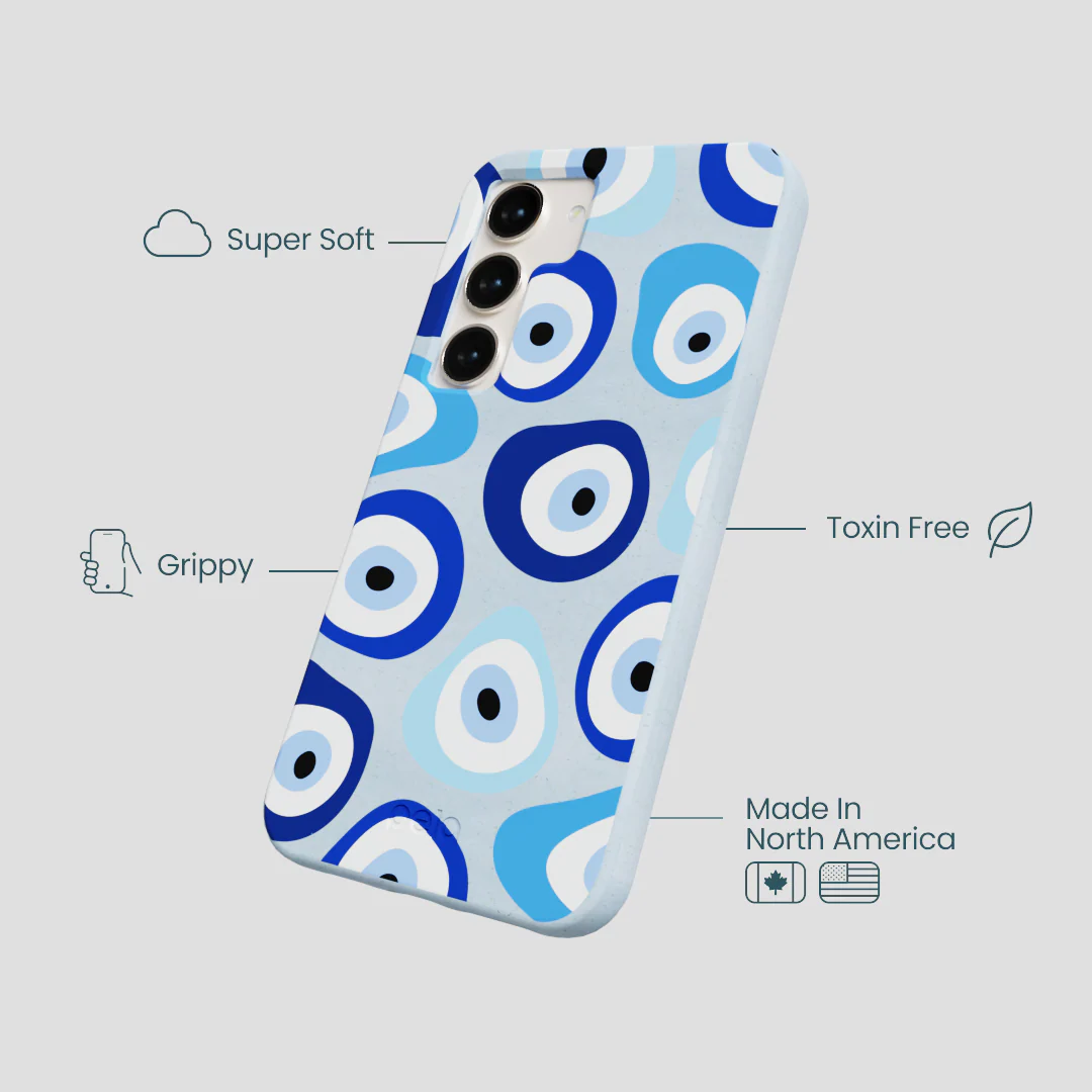 Powder Blue Evil Eye Samsung Galaxy S24 Case - Image 4