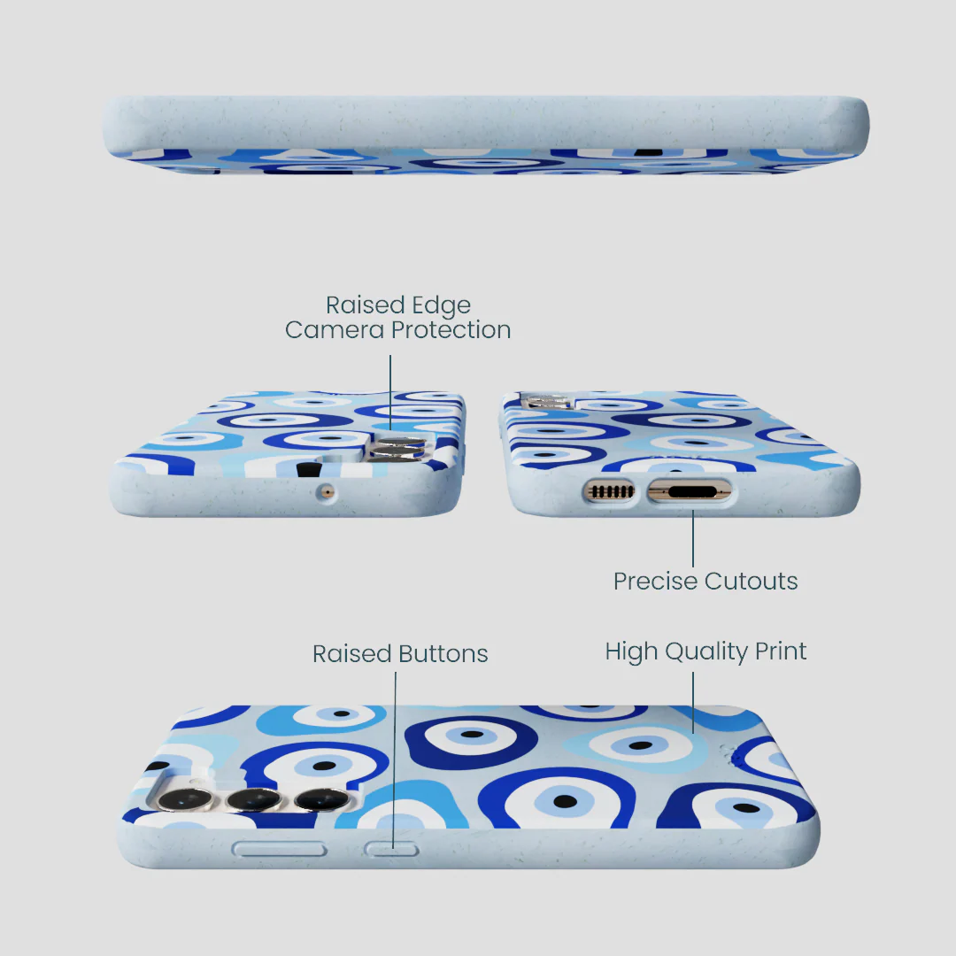 Powder Blue Evil Eye Samsung Galaxy S24+(Plus) Case - Image 3