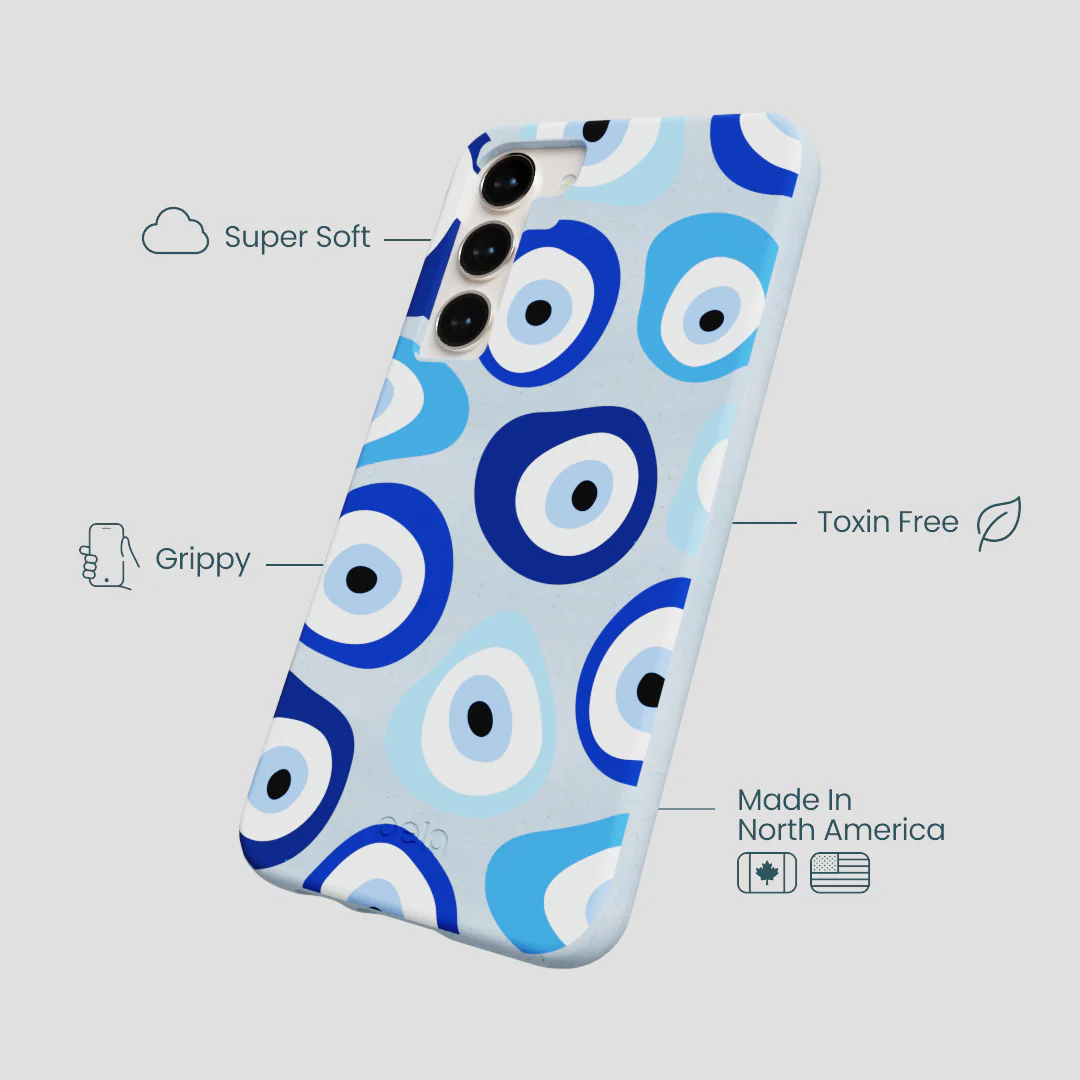 Powder Blue Evil Eye Samsung Galaxy S24+(Plus) Case - Image 4