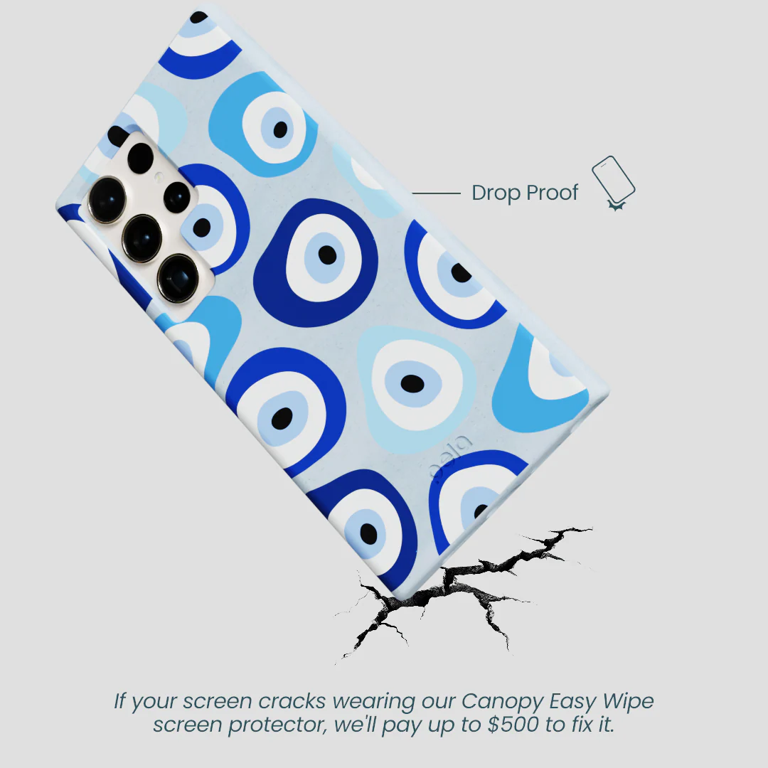 Powder Blue Evil Eye Samsung Galaxy S24 Ultra Case - Image 5