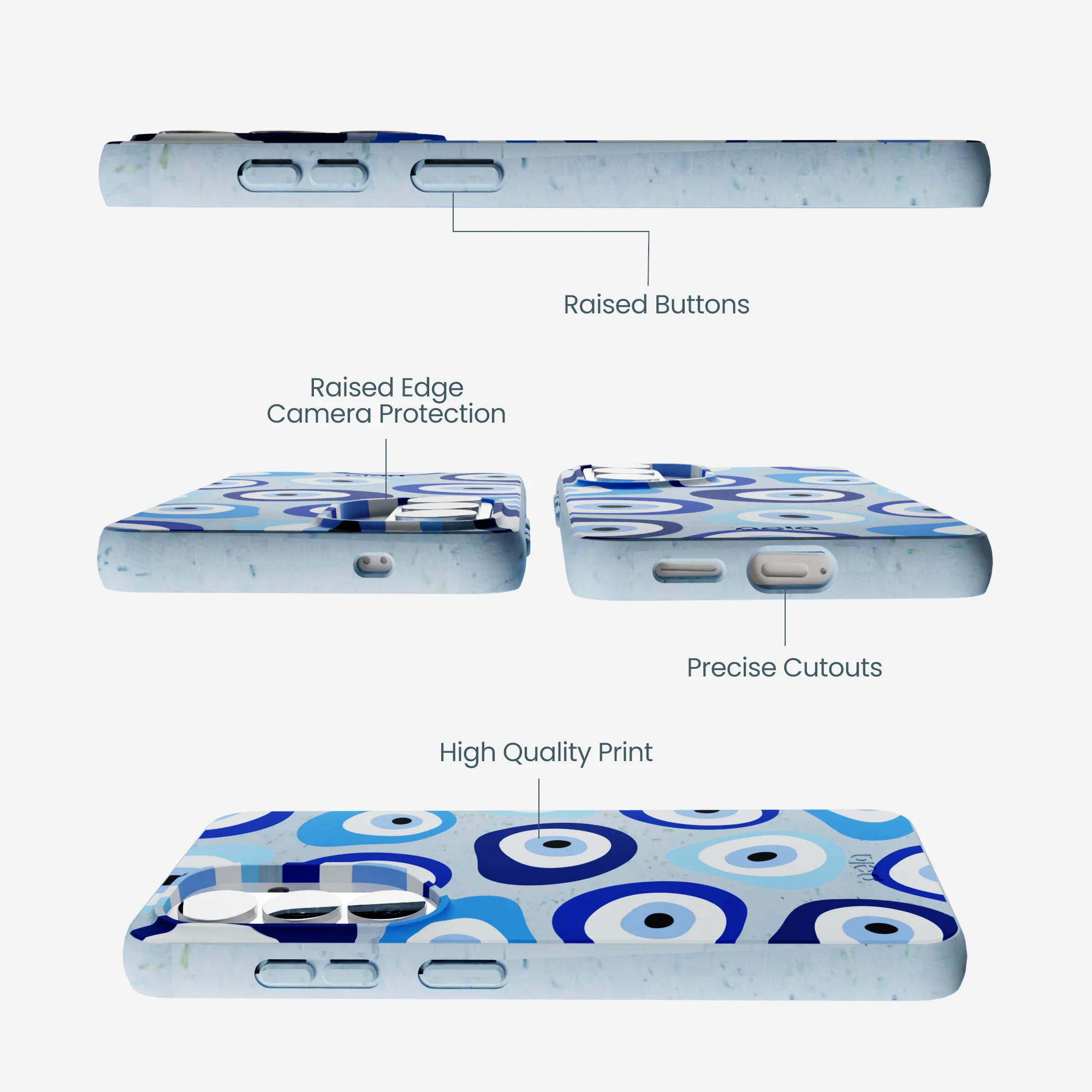 Powder Blue Evil Eye Samsung Galaxy S26 Case - Image 3