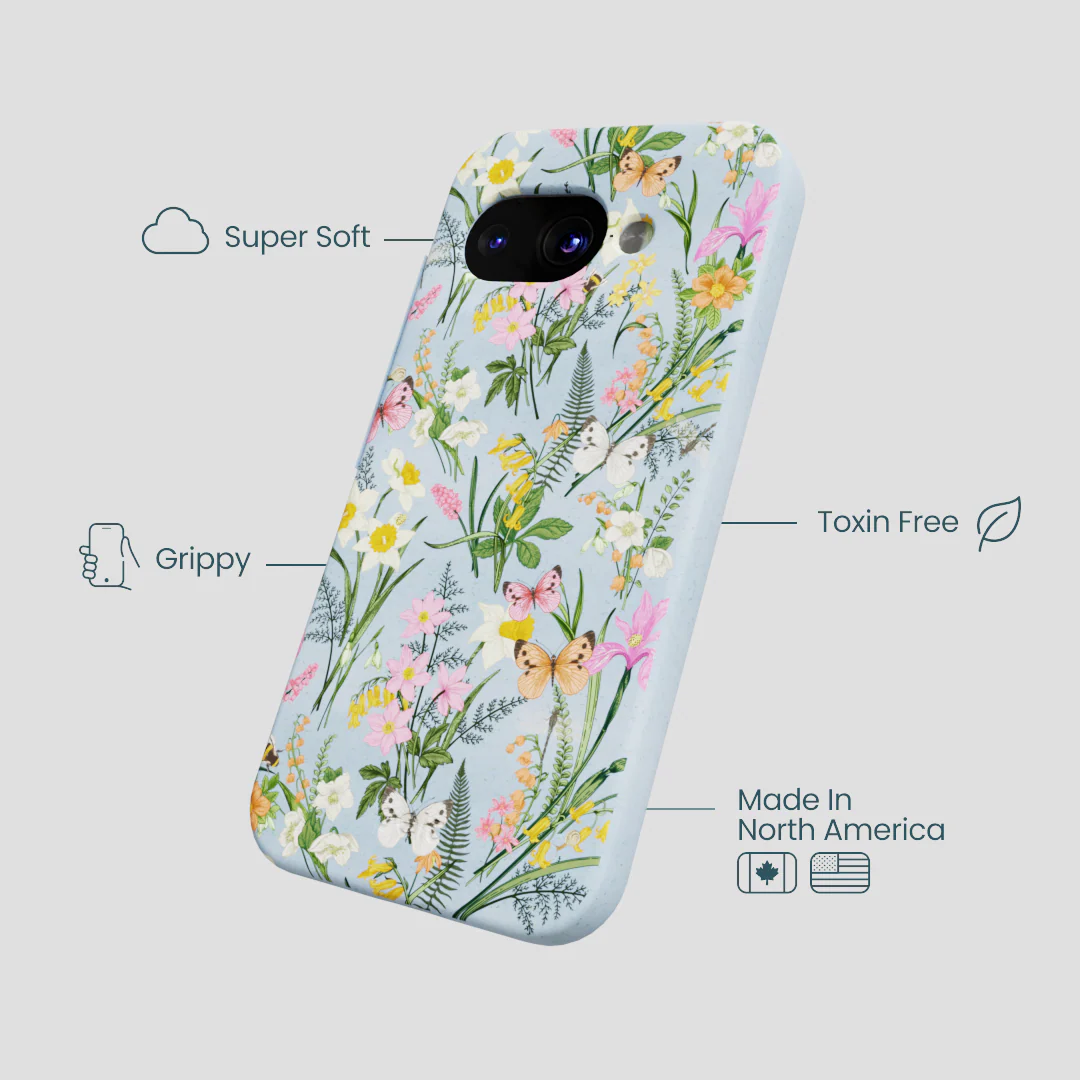 Powder Blue Fairy Wildflowers Google Pixel 9a Case - Image 4