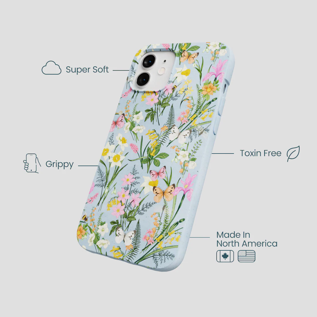 Powder Blue Fairy Wildflowers iPhone 12/ iPhone 12 Pro Case - Image 4
