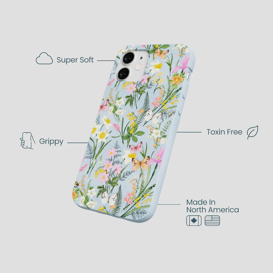Powder Blue Fairy Wildflowers iPhone 12 Mini Case - Image 4
