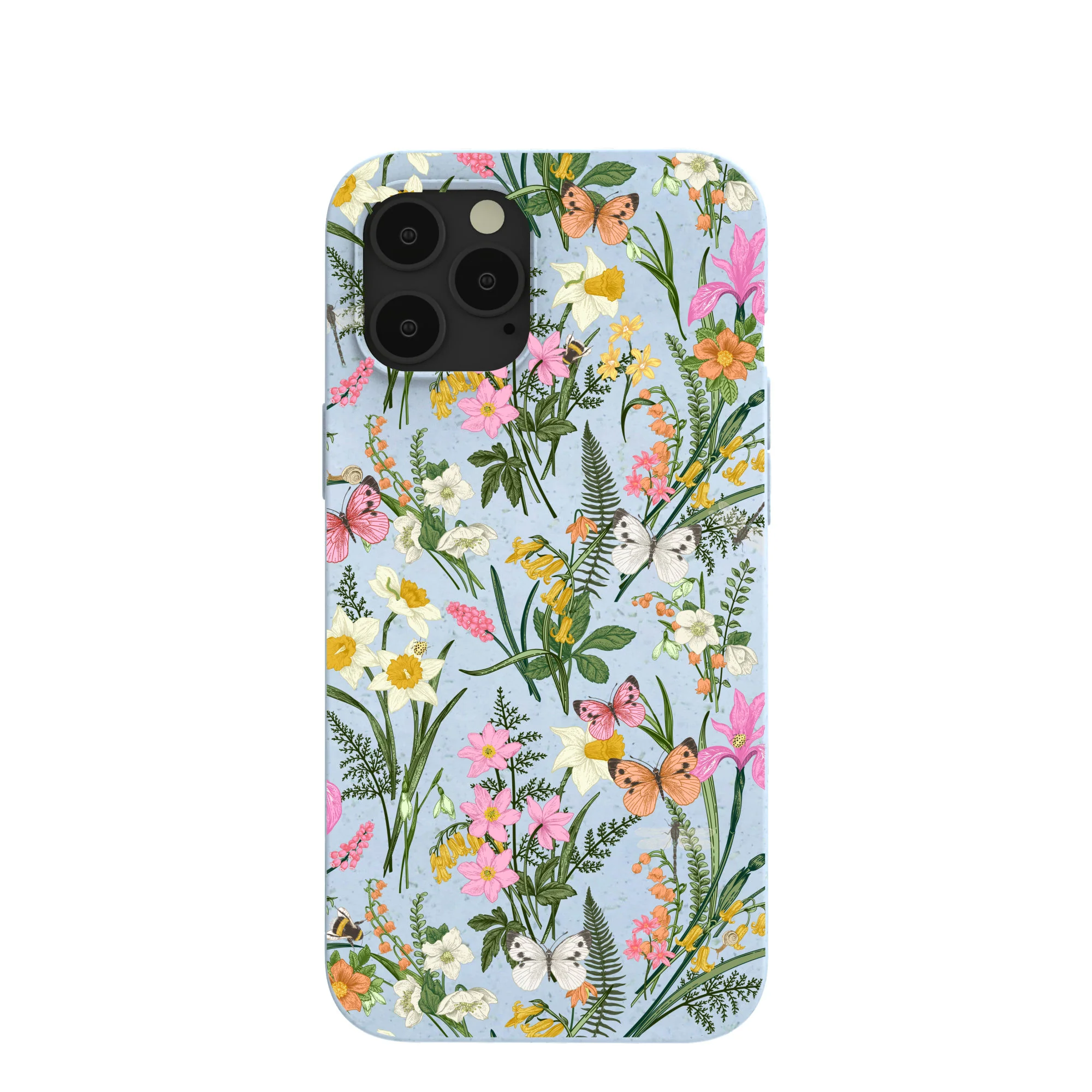 Powder Blue Fairy Wildflowers iPhone 12 Pro Max Case