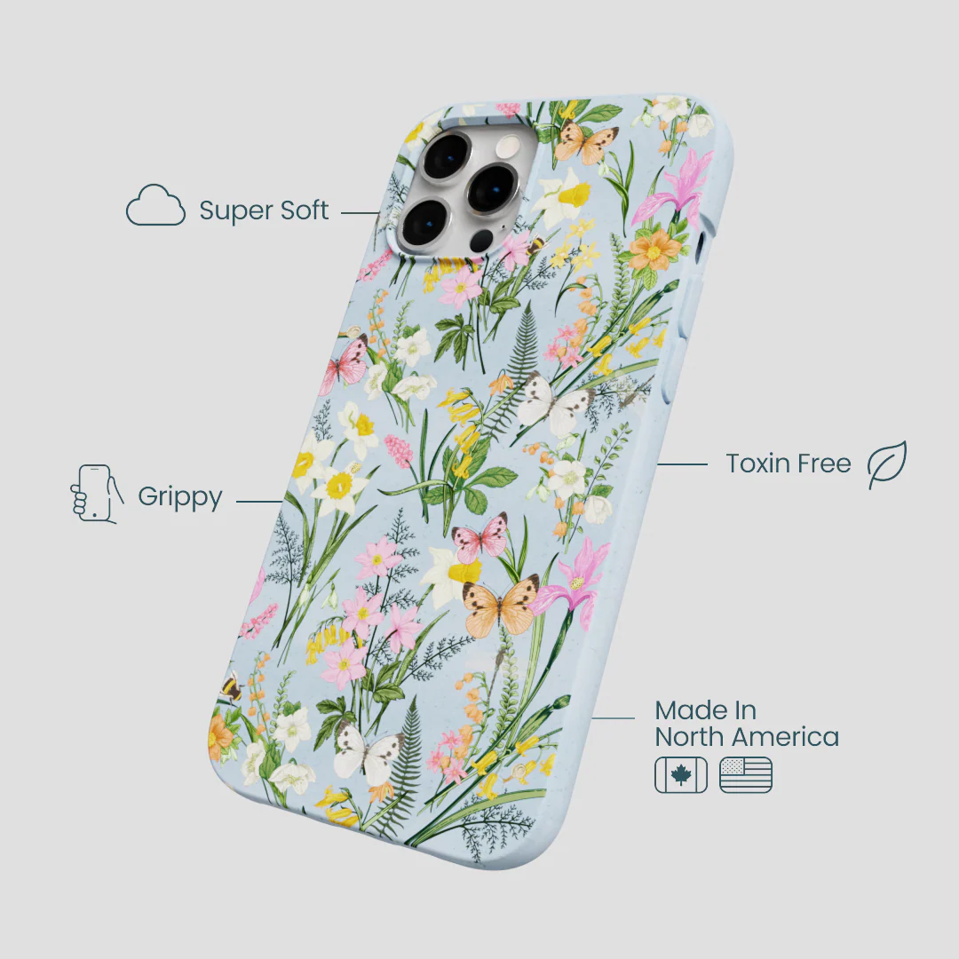 Powder Blue Fairy Wildflowers iPhone 12 Pro Max Case - Image 4