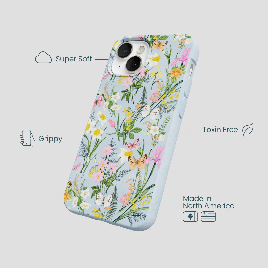 Powder Blue Fairy Wildflowers iPhone 13 Case - Image 4