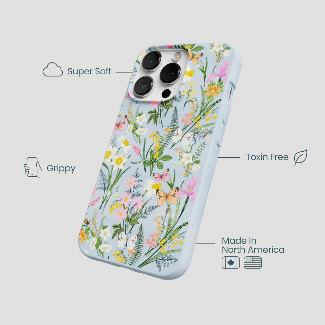 Powder Blue Fairy Wildflowers iPhone 13 Pro Case - Image 4