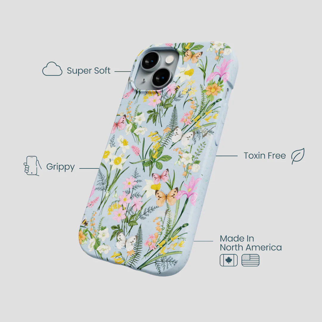 Powder Blue Fairy Wildflowers iPhone 14 Case - Image 4