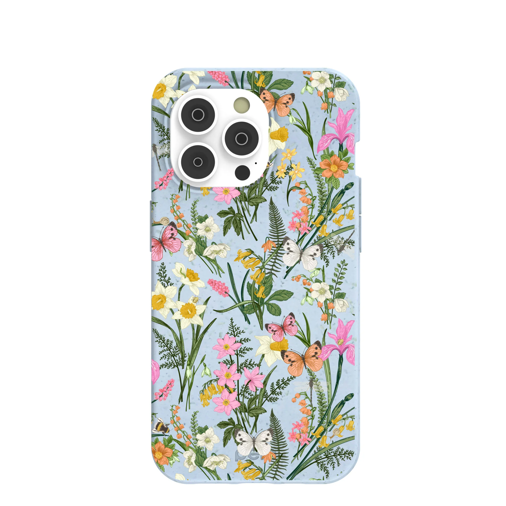 Powder Blue Fairy Wildflowers iPhone 14 Pro Case
