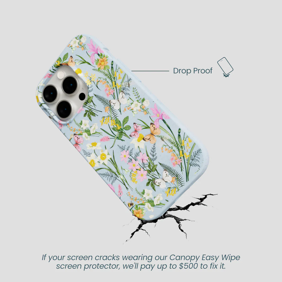 Powder Blue Fairy Wildflowers iPhone 14 Pro Case - Image 5
