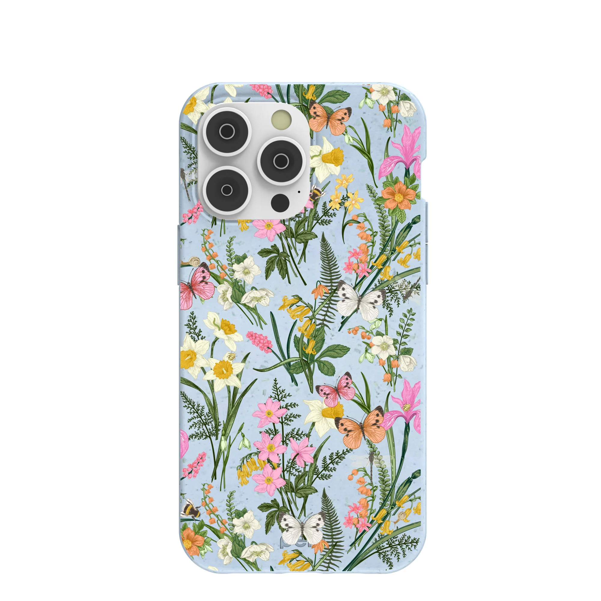 Powder Blue Fairy Wildflowers iPhone 14 Pro Max Case