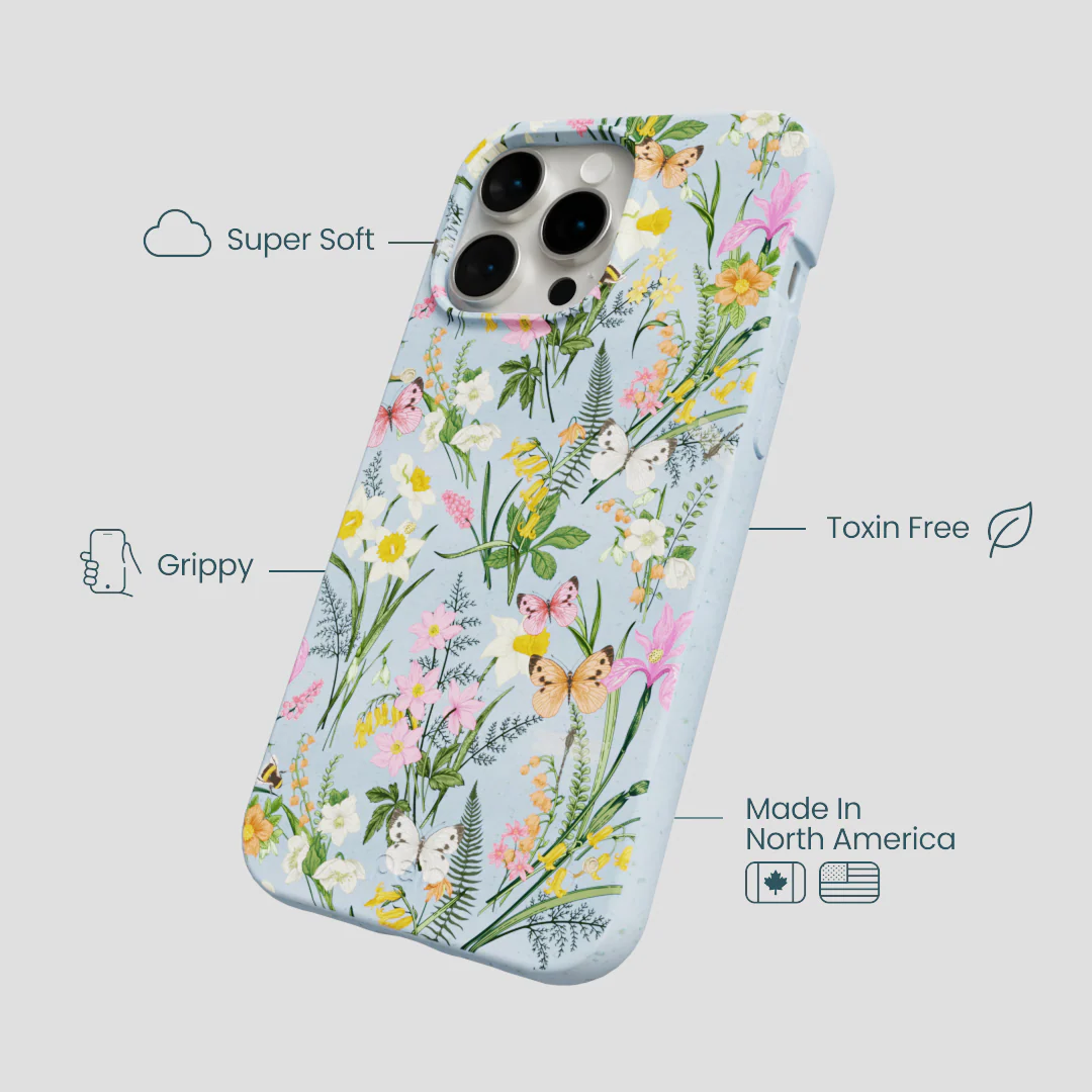 Powder Blue Fairy Wildflowers iPhone 14 Pro Max Case - Image 4