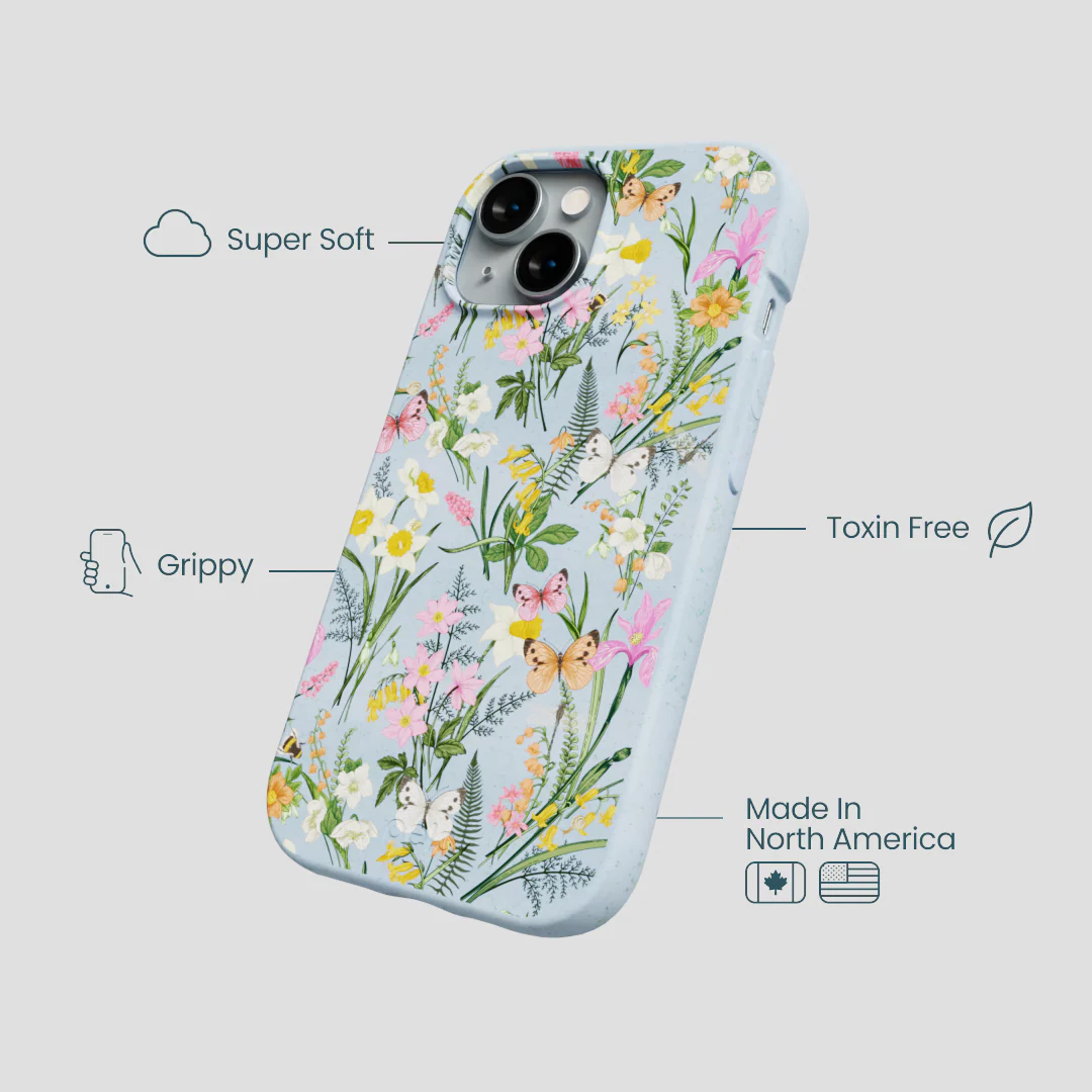 Powder Blue Fairy Wildflowers iPhone 15 Case - Image 4