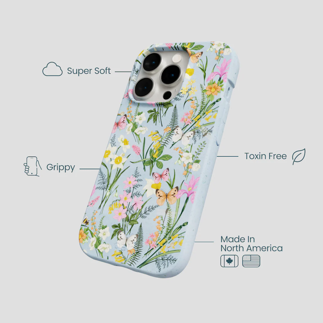 Powder Blue Fairy Wildflowers iPhone 15 Pro Case - Image 4