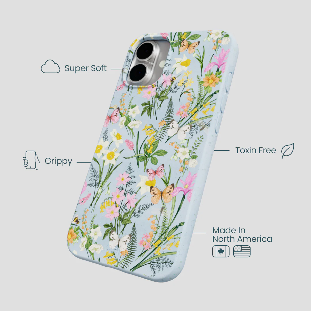 Powder Blue Fairy Wildflowers iPhone 16 Plus Case - Image 4