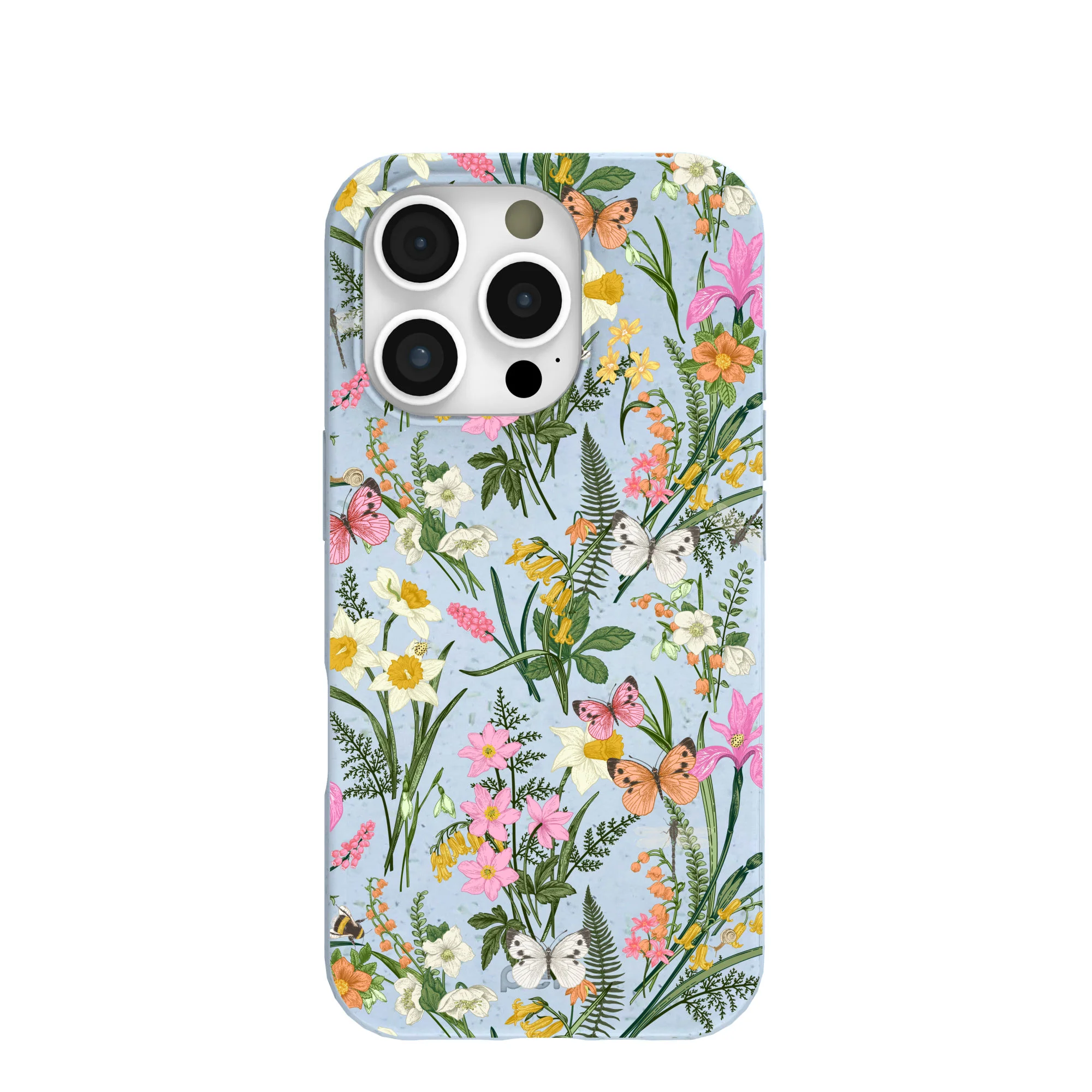 Powder Blue Fairy Wildflowers iPhone 16 Pro Case