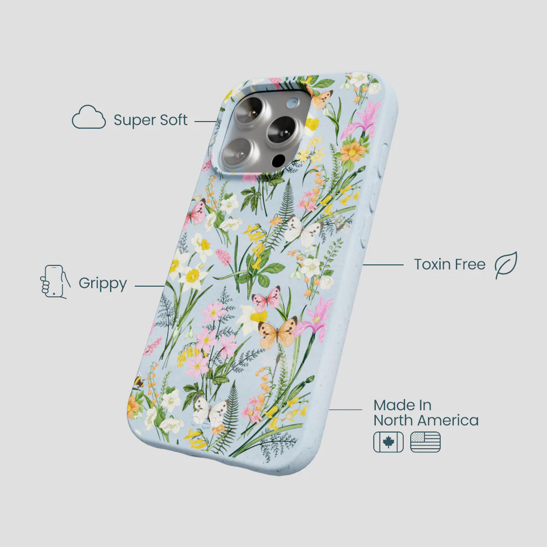 Powder Blue Fairy Wildflowers iPhone 16 Pro Case - Image 4