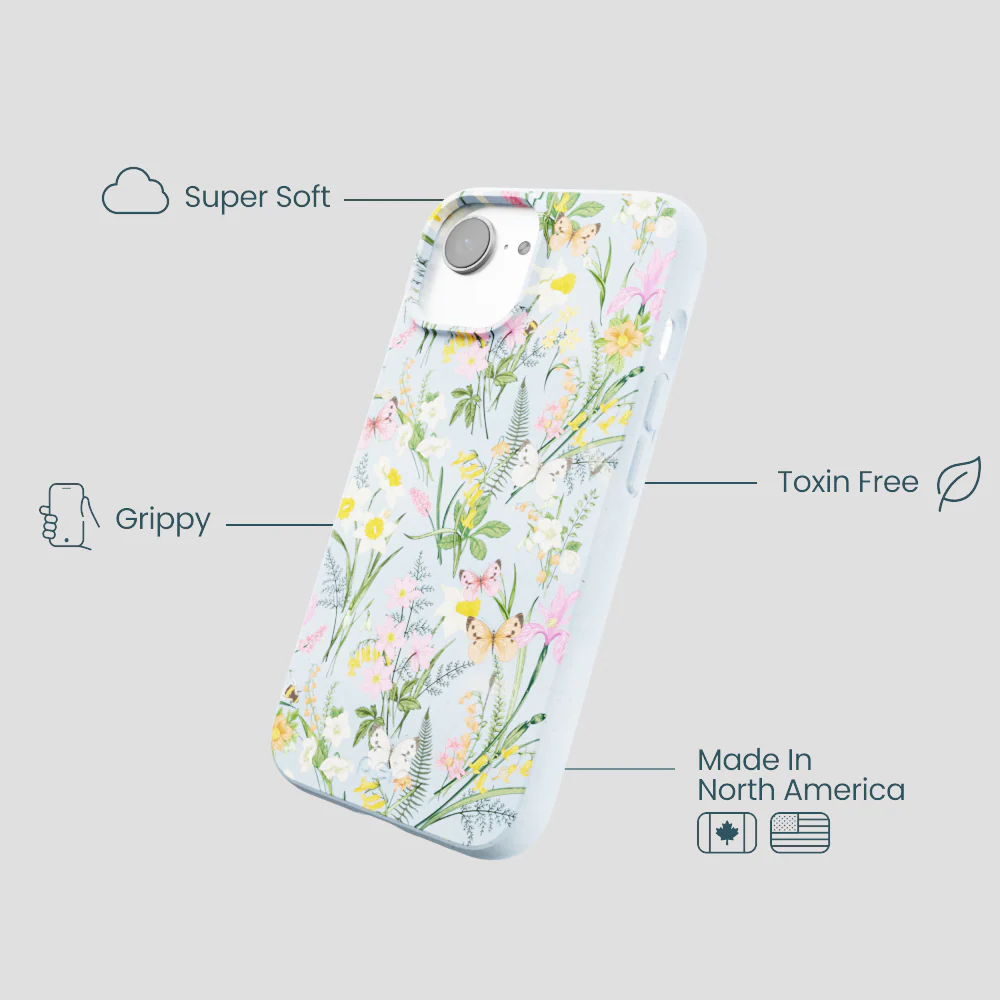 Powder Blue Fairy Wildflowers iPhone 16e/17e Case - Image 4