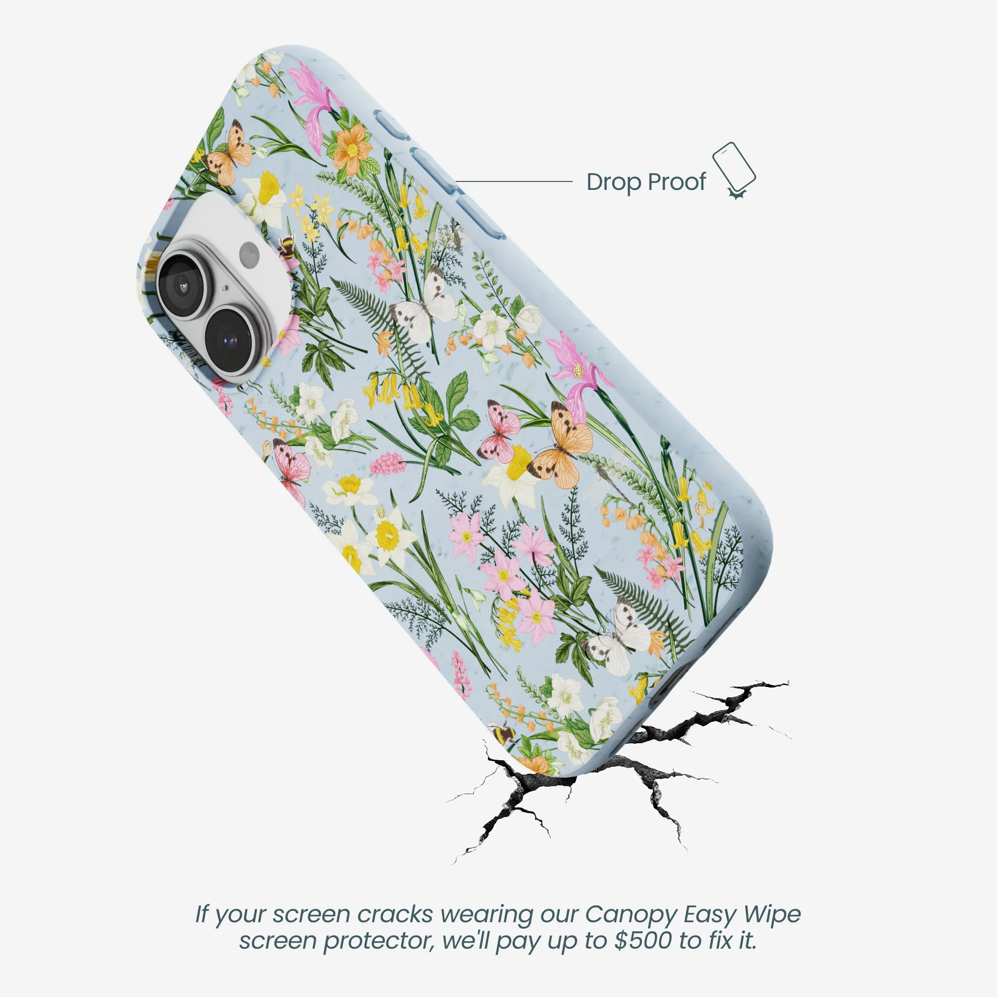 Powder Blue Fairy Wildflowers iPhone 17 Case - Image 5