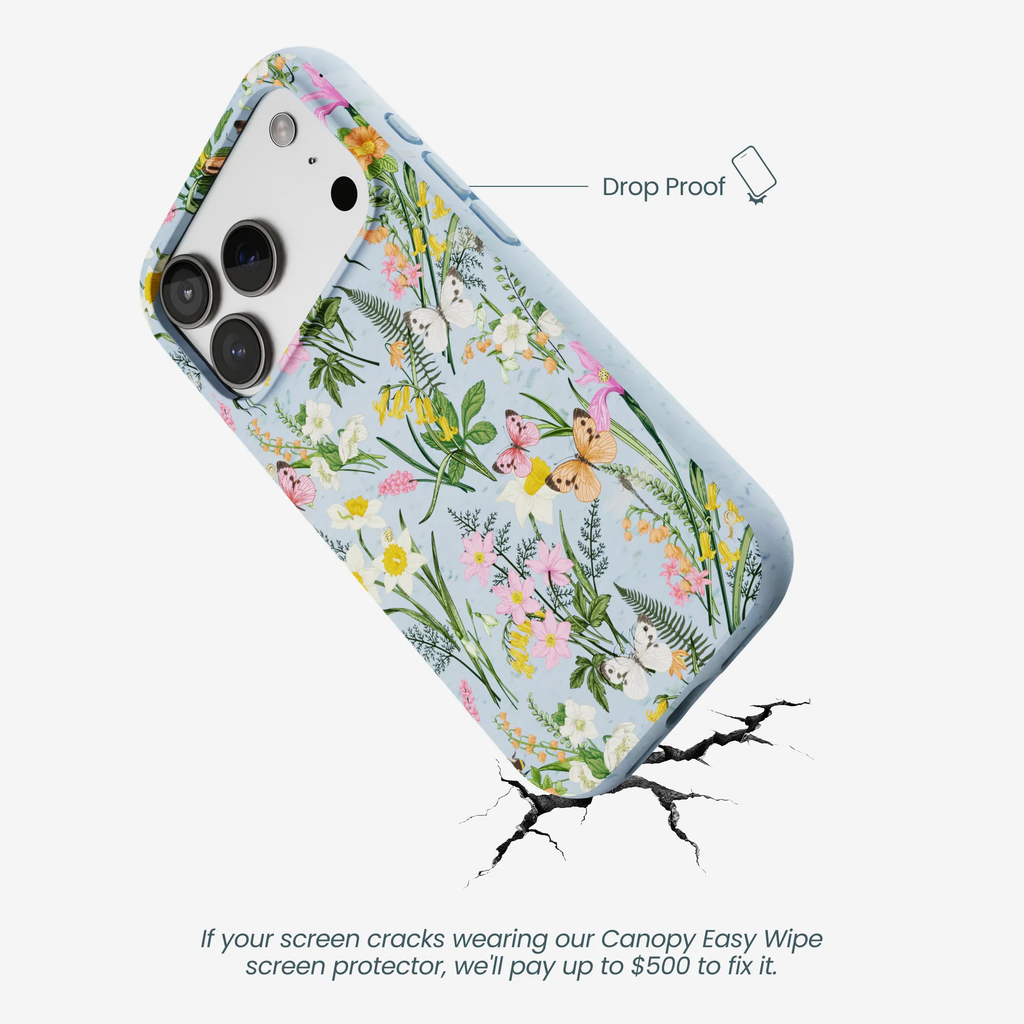Powder Blue Fairy Wildflowers iPhone 17 Pro Case - Image 5