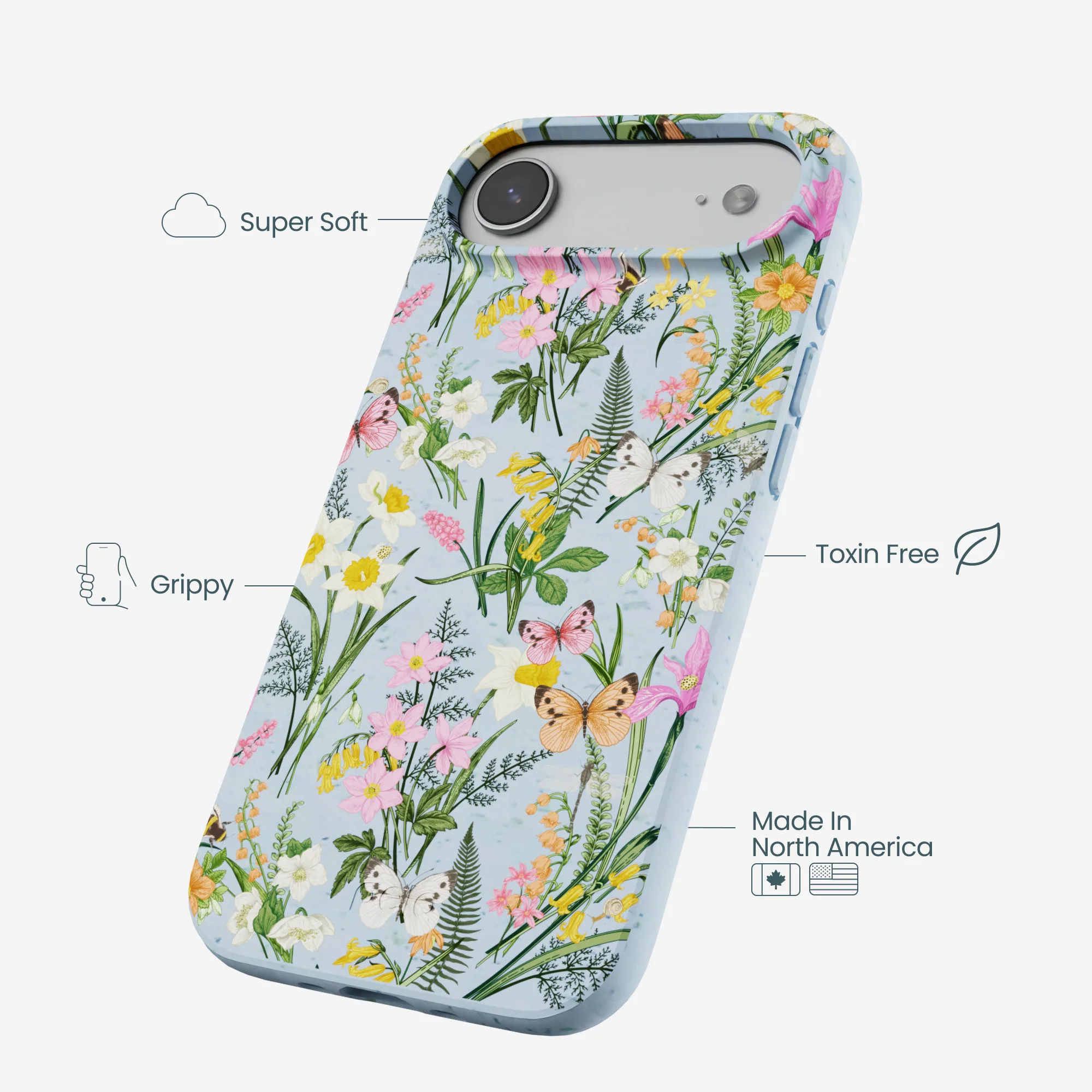 Powder Blue Fairy Wildflowers iPhone Air Case - Image 4