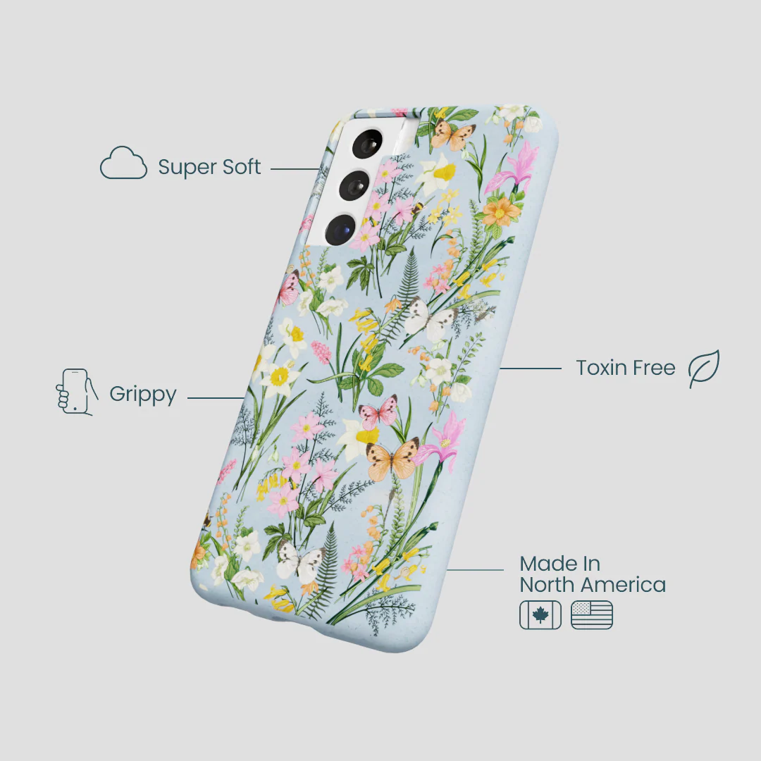 Powder Blue Fairy Wildflowers Samsung Galaxy S21 Case - Image 4