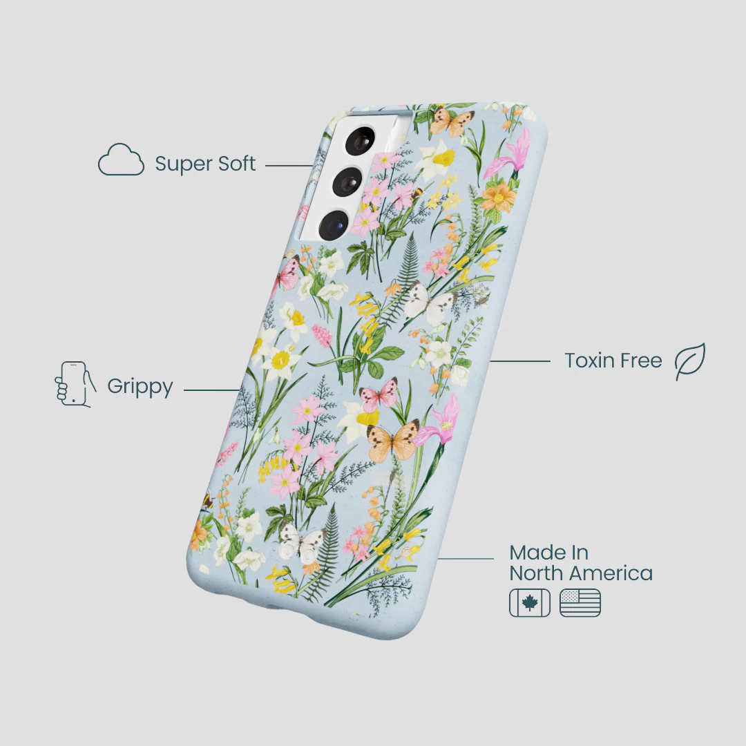 Powder Blue Fairy Wildflowers Samsung Galaxy S22 Case - Image 4