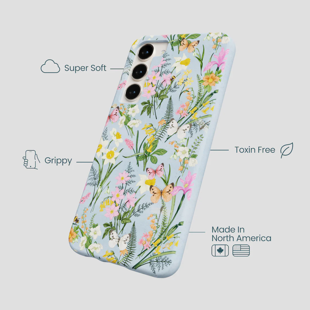 Powder Blue Fairy Wildflowers Samsung Galaxy S24+(Plus) Case - Image 4
