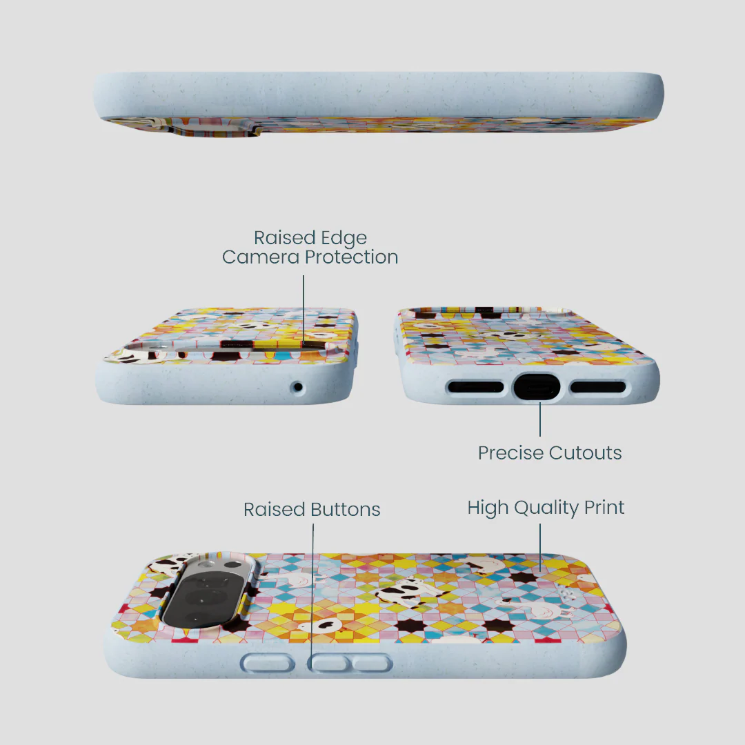 Powder Blue Farmers Mosaic Google Pixel 10/10 Pro Case - Image 2