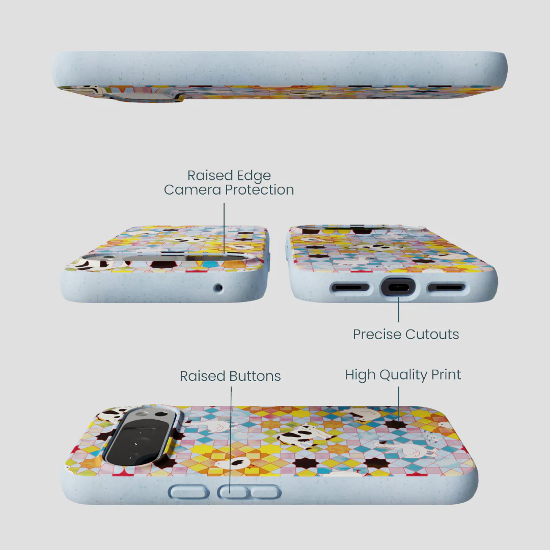 Powder Blue Farmers Mosaic Google Pixel 10 Pro XL Case - Image 2
