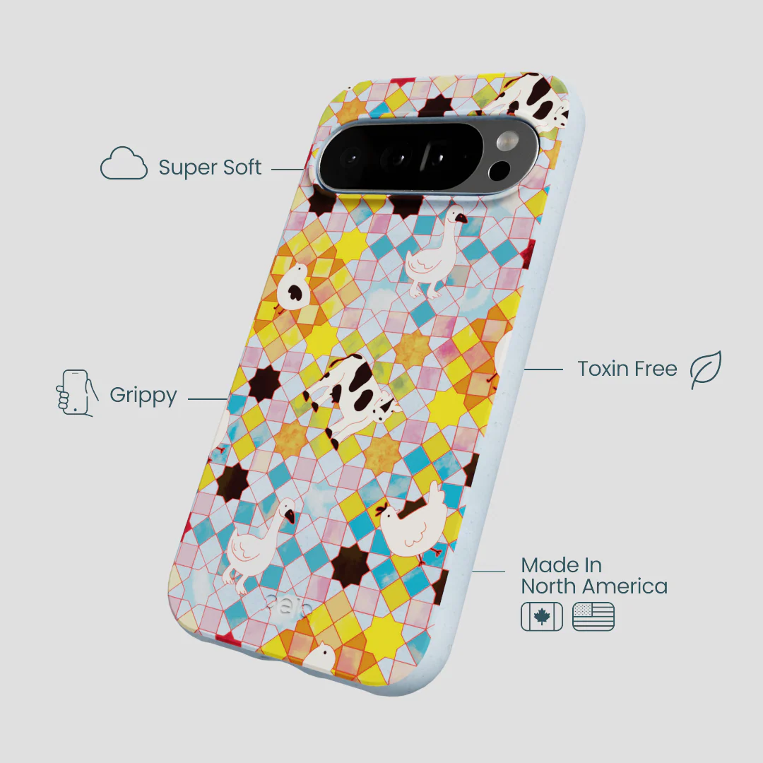 Powder Blue Farmers Mosaic Google Pixel 10 Pro XL Case - Image 3