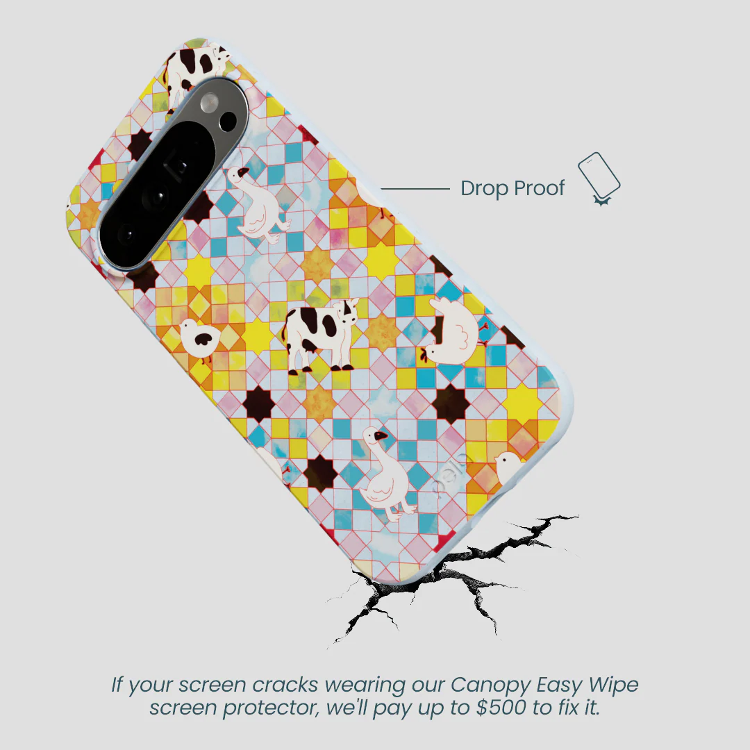 Powder Blue Farmers Mosaic Google Pixel 10 Pro XL Case - Image 4