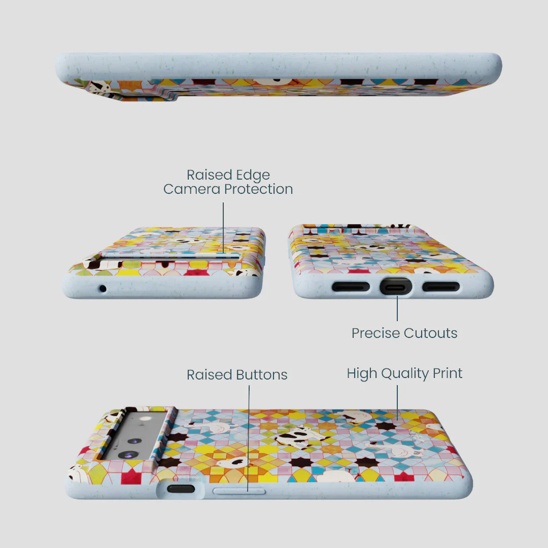 Powder Blue Farmers Mosaic Google Pixel 6 Case - Image 2