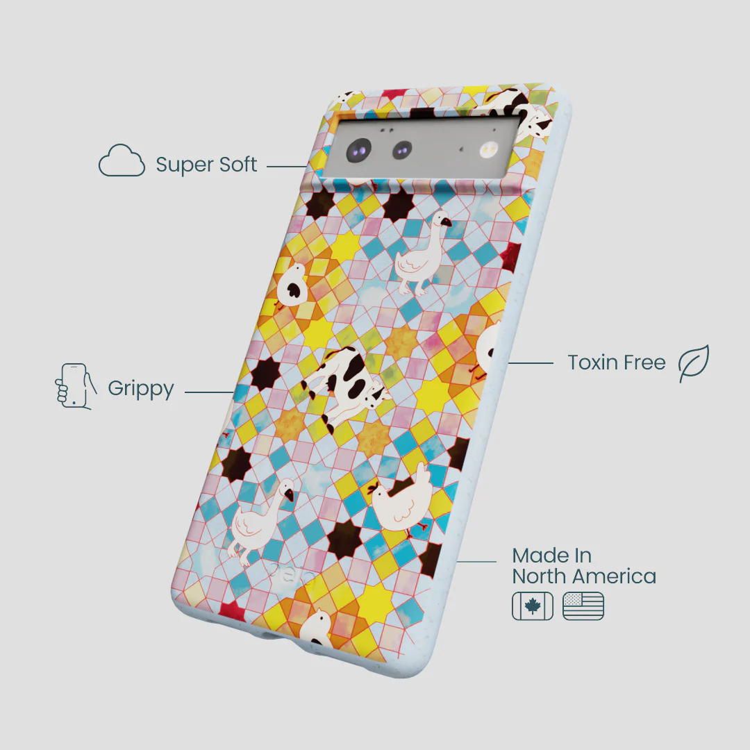 Powder Blue Farmers Mosaic Google Pixel 6 Case - Image 3