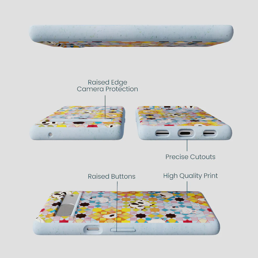 Powder Blue Farmers Mosaic Google Pixel 7 Case - Image 2